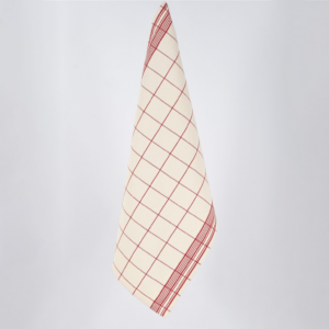 Torchon classique à carreaux rouge - 100% Coton